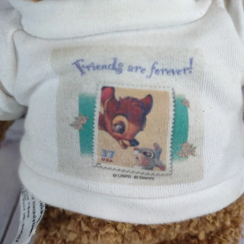 Art Of Disney Friendship T-Shirt Bear Bambi Postal Service Stuffed Plush Toy NWT